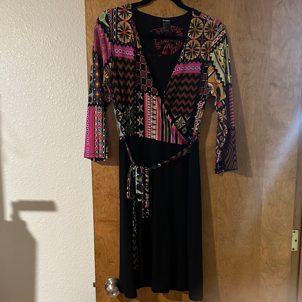 Multicolor Patterned Dress